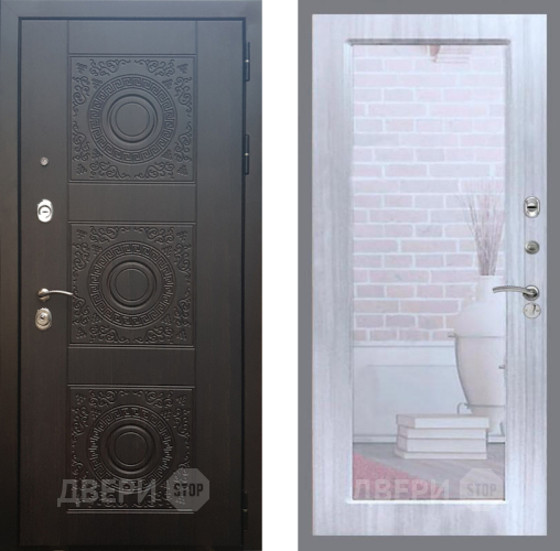 Входная металлическая Дверь Рекс (REX) 10 Зеркало Пастораль Сандал белый в Зарайске