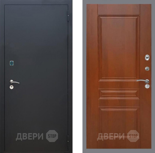 Входная металлическая Дверь Рекс (REX) 1A Черный Муар FL-243 Итальянский орех в Зарайске