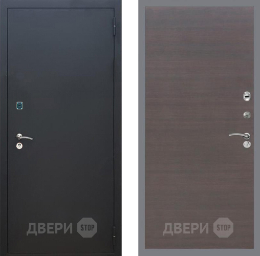 Входная металлическая Дверь Рекс (REX) 1A Черный Муар GL венге поперечный в Зарайске
