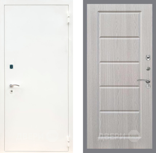 Входная металлическая Дверь Рекс (REX) 1А Белая шагрень FL-39 Беленый дуб в Зарайске