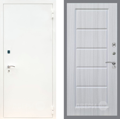 Входная металлическая Дверь Рекс (REX) 1А Белая шагрень FL-39 Сандал белый в Зарайске