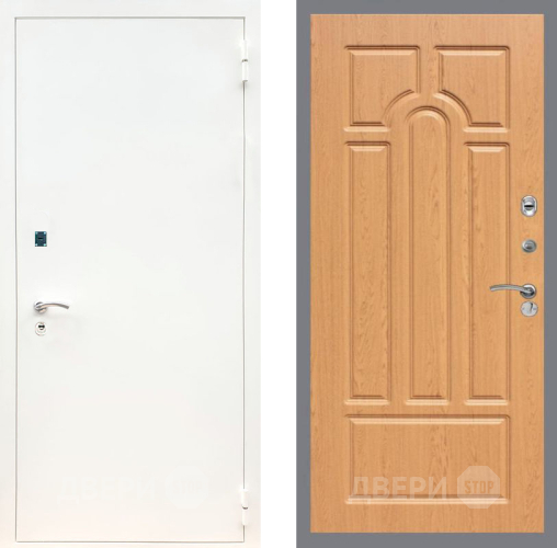 Входная металлическая Дверь Рекс (REX) 1А Белая шагрень FL-58 Дуб в Зарайске