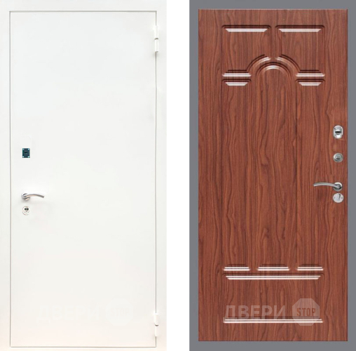 Входная металлическая Дверь Рекс (REX) 1А Белая шагрень FL-58 орех тисненый в Зарайске