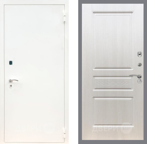 Входная металлическая Дверь Рекс (REX) 1А Белая шагрень FL-243 Лиственница беж в Зарайске