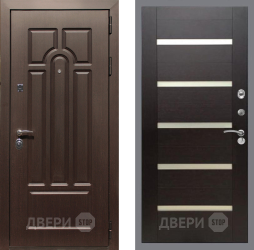 Входная металлическая Дверь Рекс (REX) Эврика СБ-14 стекло белое венге поперечный в Зарайске