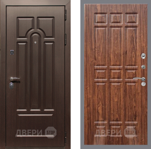 Входная металлическая Дверь Рекс (REX) Эврика FL-33 орех тисненый в Зарайске