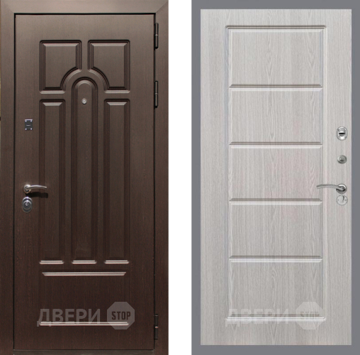 Входная металлическая Дверь Рекс (REX) Эврика FL-39 Беленый дуб в Зарайске