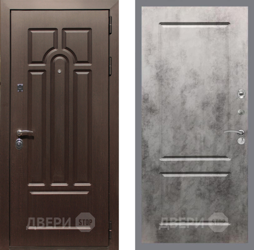 Входная металлическая Дверь Рекс (REX) Эврика FL-117 Бетон темный в Зарайске