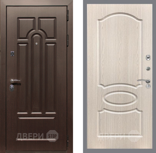 Входная металлическая Дверь Рекс (REX) Эврика FL-128 Беленый дуб в Зарайске