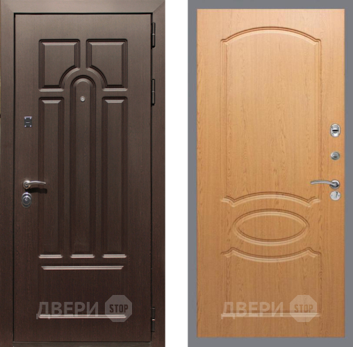 Входная металлическая Дверь Рекс (REX) Эврика FL-128 Дуб в Зарайске