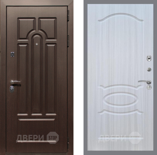 Входная металлическая Дверь Рекс (REX) Эврика FL-128 Сандал белый в Зарайске