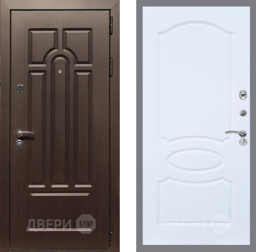 Входная металлическая Дверь Рекс (REX) Эврика FL-128 Силк Сноу в Зарайске