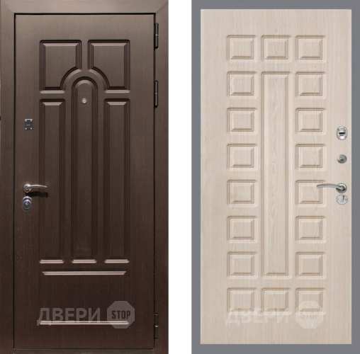 Входная металлическая Дверь Рекс (REX) Эврика FL-183 Беленый дуб в Зарайске