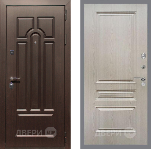 Входная металлическая Дверь Рекс (REX) Эврика FL-243 Беленый дуб в Зарайске