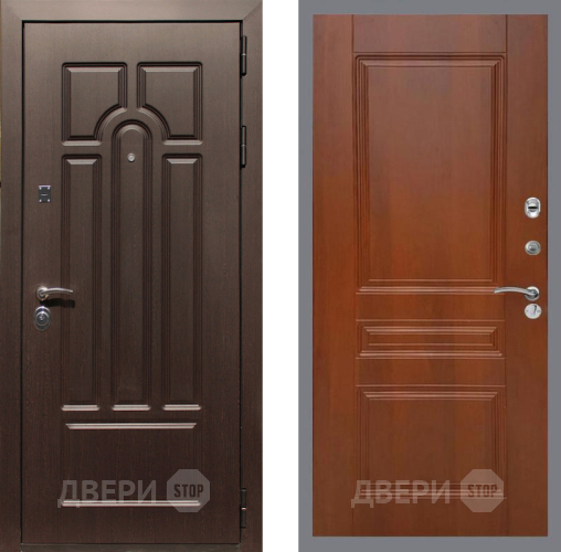 Входная металлическая Дверь Рекс (REX) Эврика FL-243 Итальянский орех в Зарайске