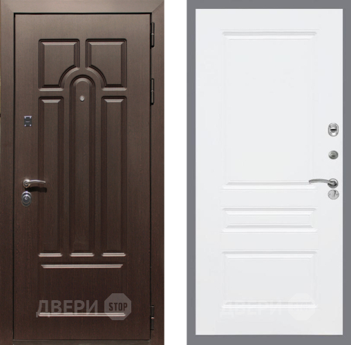 Входная металлическая Дверь Рекс (REX) Эврика FL-243 Силк Сноу в Зарайске