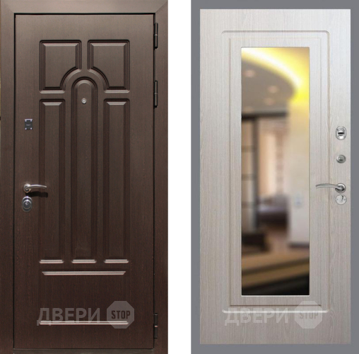 Входная металлическая Дверь Рекс (REX) Эврика FLZ-120 Беленый дуб в Зарайске