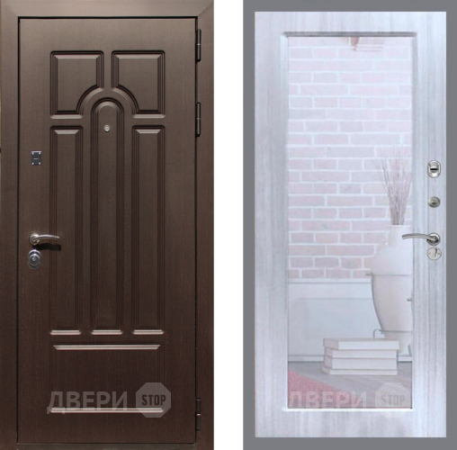 Входная металлическая Дверь Рекс (REX) Эврика Зеркало Пастораль Сандал белый в Зарайске