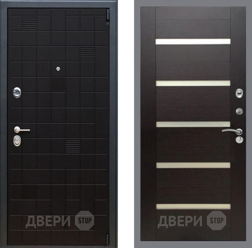 Входная металлическая Дверь Рекс (REX) 12 СБ-14 стекло белое венге поперечный в Зарайске