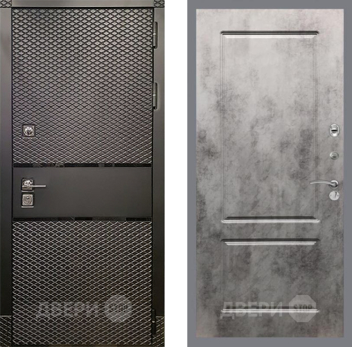 Входная металлическая Дверь Рекс (REX) 15 Черный Кварц FL-117 Бетон темный в Зарайске