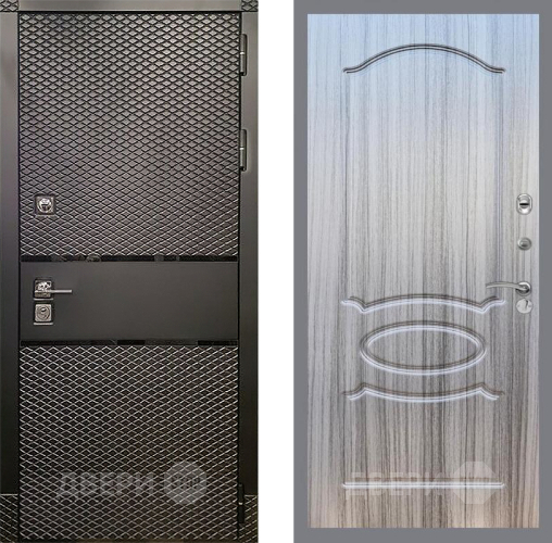 Входная металлическая Дверь Рекс (REX) 15 Черный Кварц FL-128 Сандал грей в Зарайске