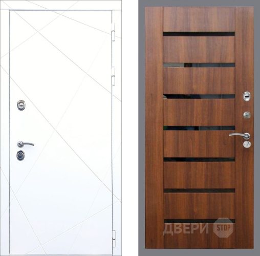 Входная металлическая Дверь Рекс (REX) 13 Силк Сноу СБ-14 стекло черное Орех бренди в Зарайске