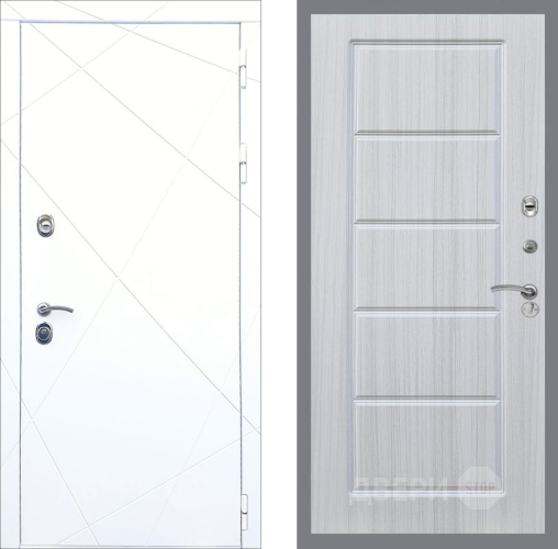 Входная металлическая Дверь Рекс (REX) 13 Силк Сноу FL-39 Сандал белый в Зарайске