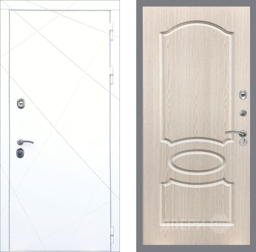 Входная металлическая Дверь Рекс (REX) 13 Силк Сноу FL-128 Беленый дуб в Зарайске