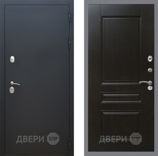 Входная металлическая Дверь Рекс (REX) 5 Черный Муар FL-243 Венге в Зарайске