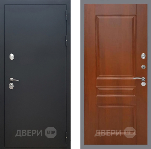 Входная металлическая Дверь Рекс (REX) 5 Черный Муар FL-243 Итальянский орех в Зарайске
