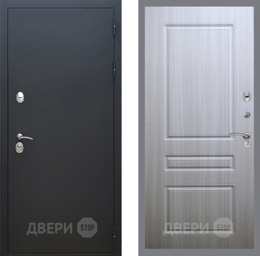 Входная металлическая Дверь Рекс (REX) 5 Черный Муар FL-243 Сандал белый в Зарайске