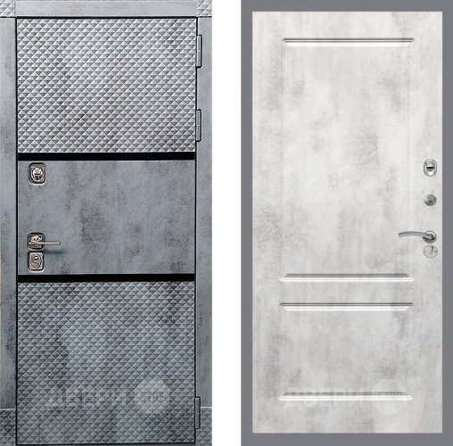 Входная металлическая Дверь Рекс (REX) 15 Бетон Темный FL-117 Бетон светлый в Зарайске