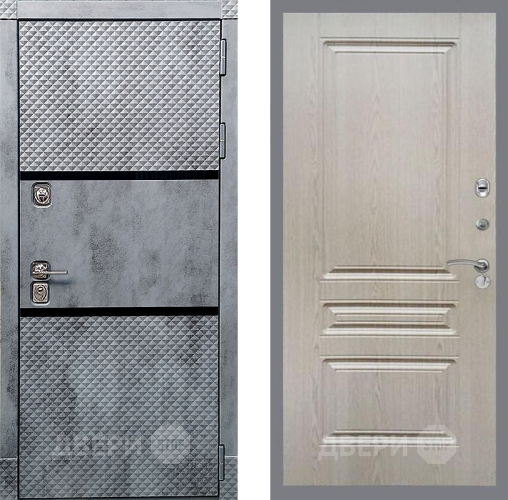 Входная металлическая Дверь Рекс (REX) 15 Бетон Темный FL-243 Беленый дуб в Зарайске