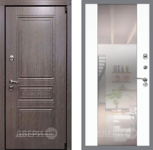 Входная металлическая Дверь Рекс (REX) Премиум-S СБ-16 Зеркало Силк Сноу в Зарайске