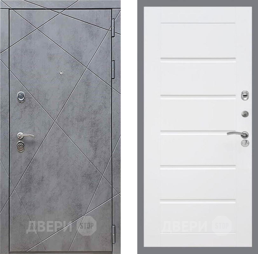 Входная металлическая Дверь Рекс (REX) 13 Бетон Темный Сити Белый ясень в Зарайске