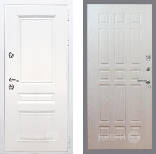 Входная металлическая Дверь Рекс (REX) Премиум-н Силк Сноу FL-33 Беленый дуб в Зарайске