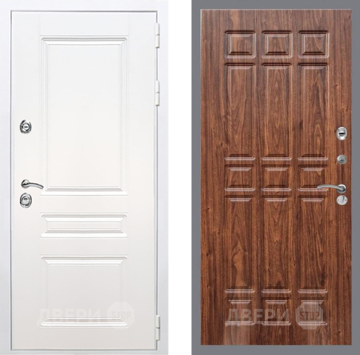 Входная металлическая Дверь Рекс (REX) Премиум-н Силк Сноу FL-33 орех тисненый в Зарайске