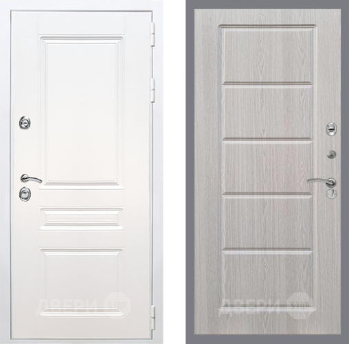 Входная металлическая Дверь Рекс (REX) Премиум-н Силк Сноу FL-39 Беленый дуб в Зарайске