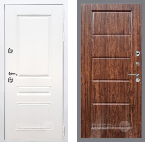 Входная металлическая Дверь Рекс (REX) Премиум-н Силк Сноу FL-39 орех тисненый в Зарайске