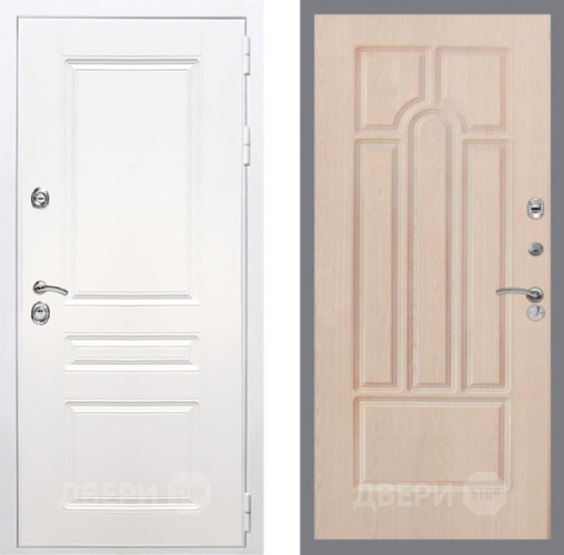 Входная металлическая Дверь Рекс (REX) Премиум-н Силк Сноу FL-58 Беленый дуб в Зарайске