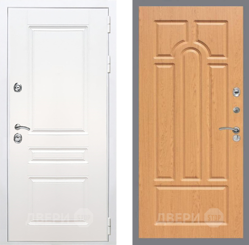 Входная металлическая Дверь Рекс (REX) Премиум-н Силк Сноу FL-58 Дуб в Зарайске