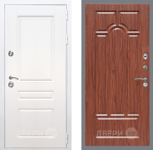 Входная металлическая Дверь Рекс (REX) Премиум-н Силк Сноу FL-58 орех тисненый в Зарайске