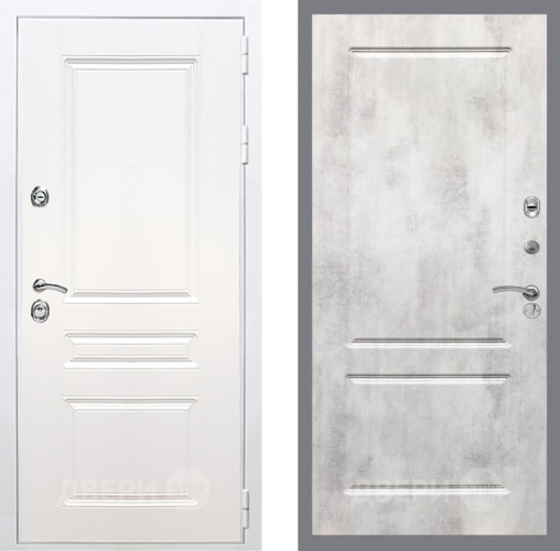 Входная металлическая Дверь Рекс (REX) Премиум-н Силк Сноу FL-117 Бетон светлый в Зарайске