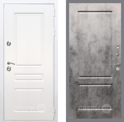 Входная металлическая Дверь Рекс (REX) Премиум-н Силк Сноу FL-117 Бетон темный в Зарайске