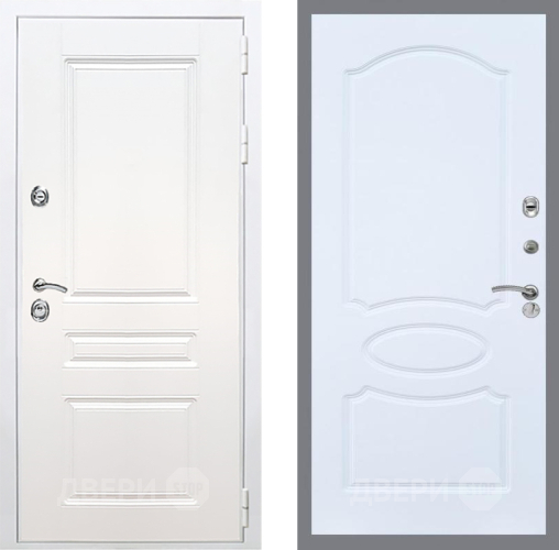 Входная металлическая Дверь Рекс (REX) Премиум-н Силк Сноу FL-128 Силк Сноу в Зарайске