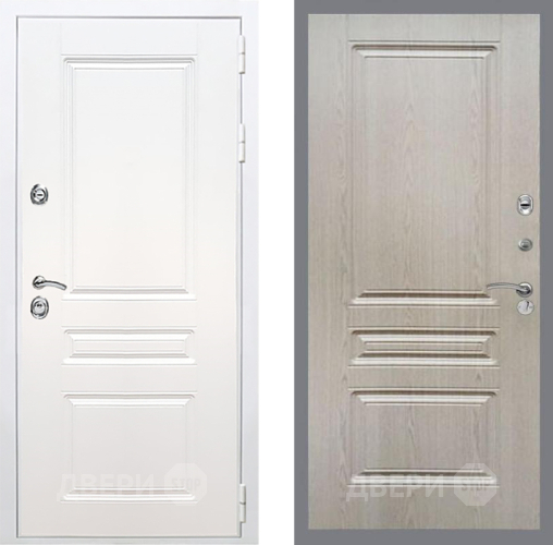 Входная металлическая Дверь Рекс (REX) Премиум-н Силк Сноу FL-243 Беленый дуб в Зарайске