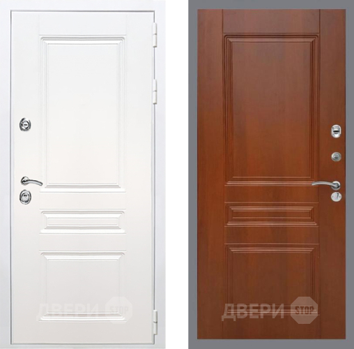 Входная металлическая Дверь Рекс (REX) Премиум-н Силк Сноу FL-243 Итальянский орех в Зарайске