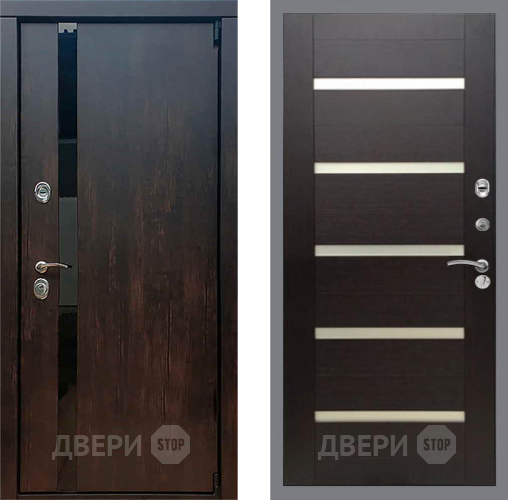 Входная металлическая Дверь Рекс (REX) 26 СБ-14 стекло белое венге поперечный в Зарайске